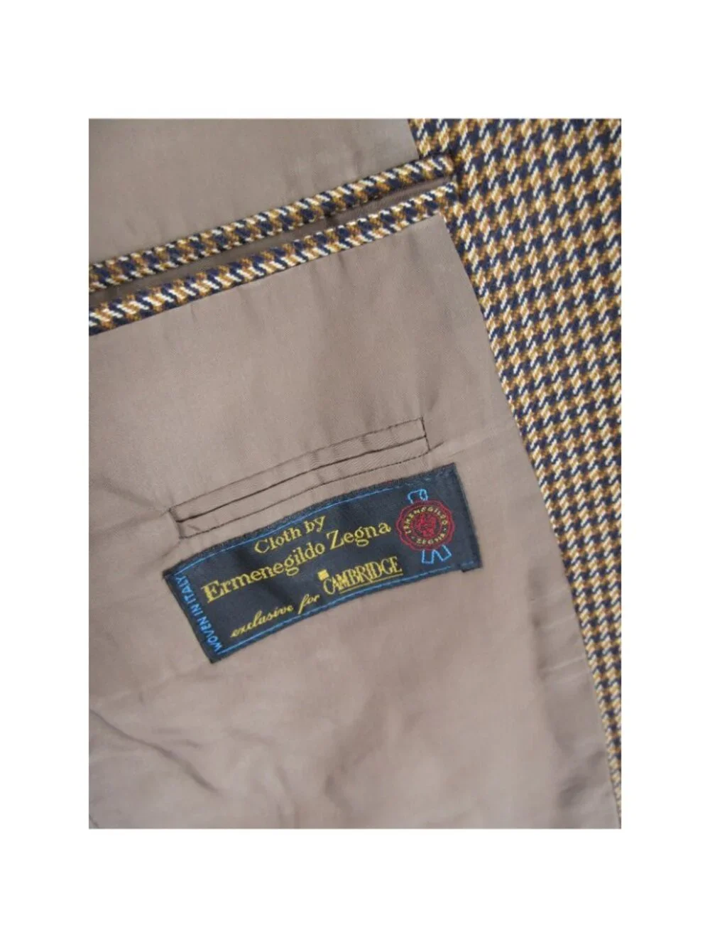 VTG Sport Coat 46 S Ermenegildo Zegna Cloth Blazer Tweed Houndstooth